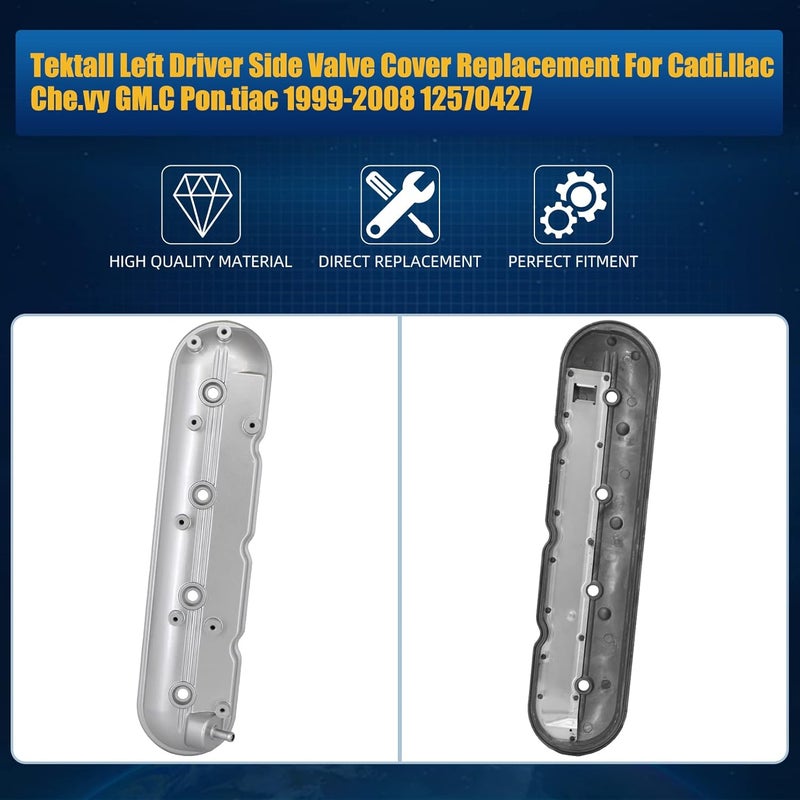 Tektall Valve Cover for Chev-rolet Tahoe 2000-2008, for G-M-C Yukon Yukon XL 1500 2500 2000-2008. Replace 264-965 12570427 12561820 (Driver Side) - Image 4
